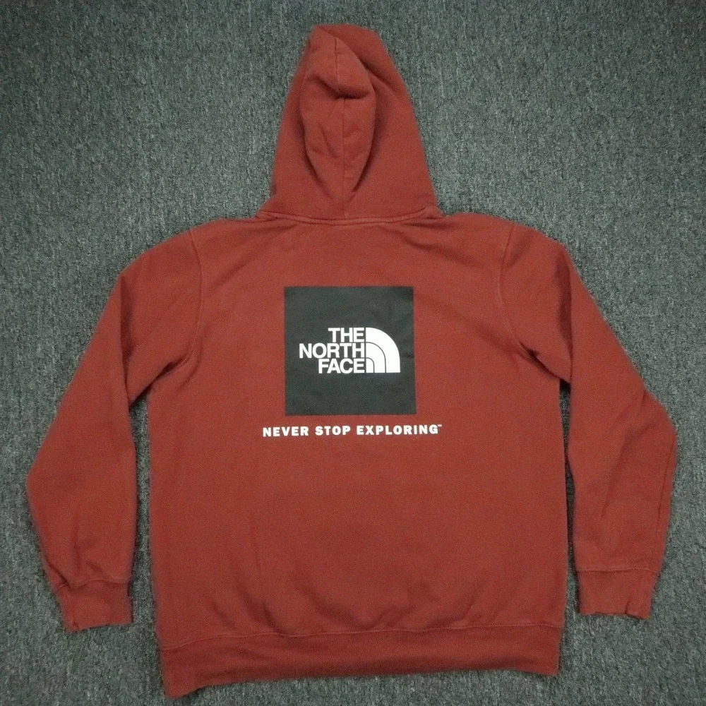 The North Face Hoodie Mens Large Red Rust Half Dome Pullover Hooded Hiking *